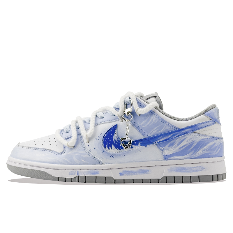 Nike Кроссовки для скейтбординга dunk graham water rhyme с амортизацией, износостойкие низкие мужские белые синие — фото 2