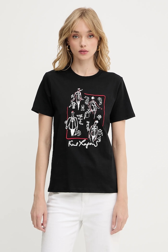 

Хлопковая футболка Karl Lagerfeld, черный