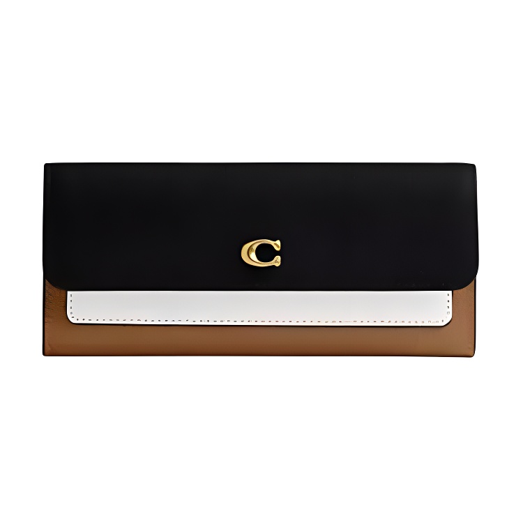 

COACH Кожаный женский кошелёк маленький чёрный разноцветный, Black Multicolor