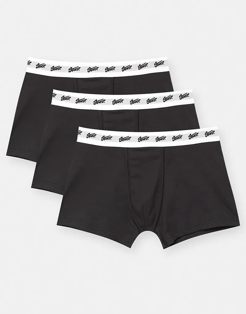 

Pull&Bear Упаковка из 3 шт. черных боксеров в других цветах