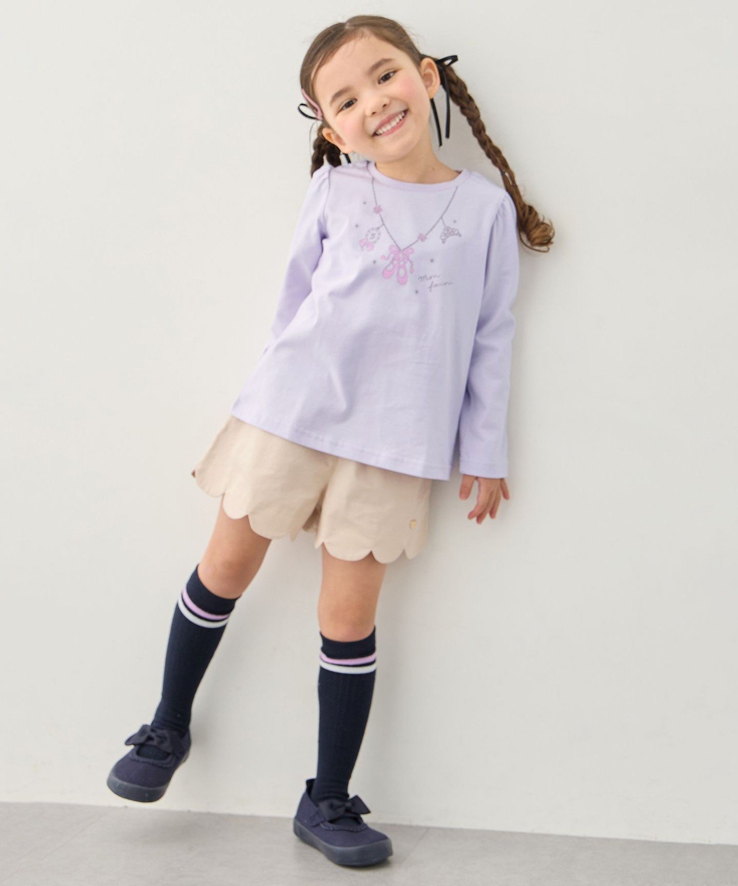 Шорты с фестончатым краем ANY KIDS, Light Beige [033] — фото 3