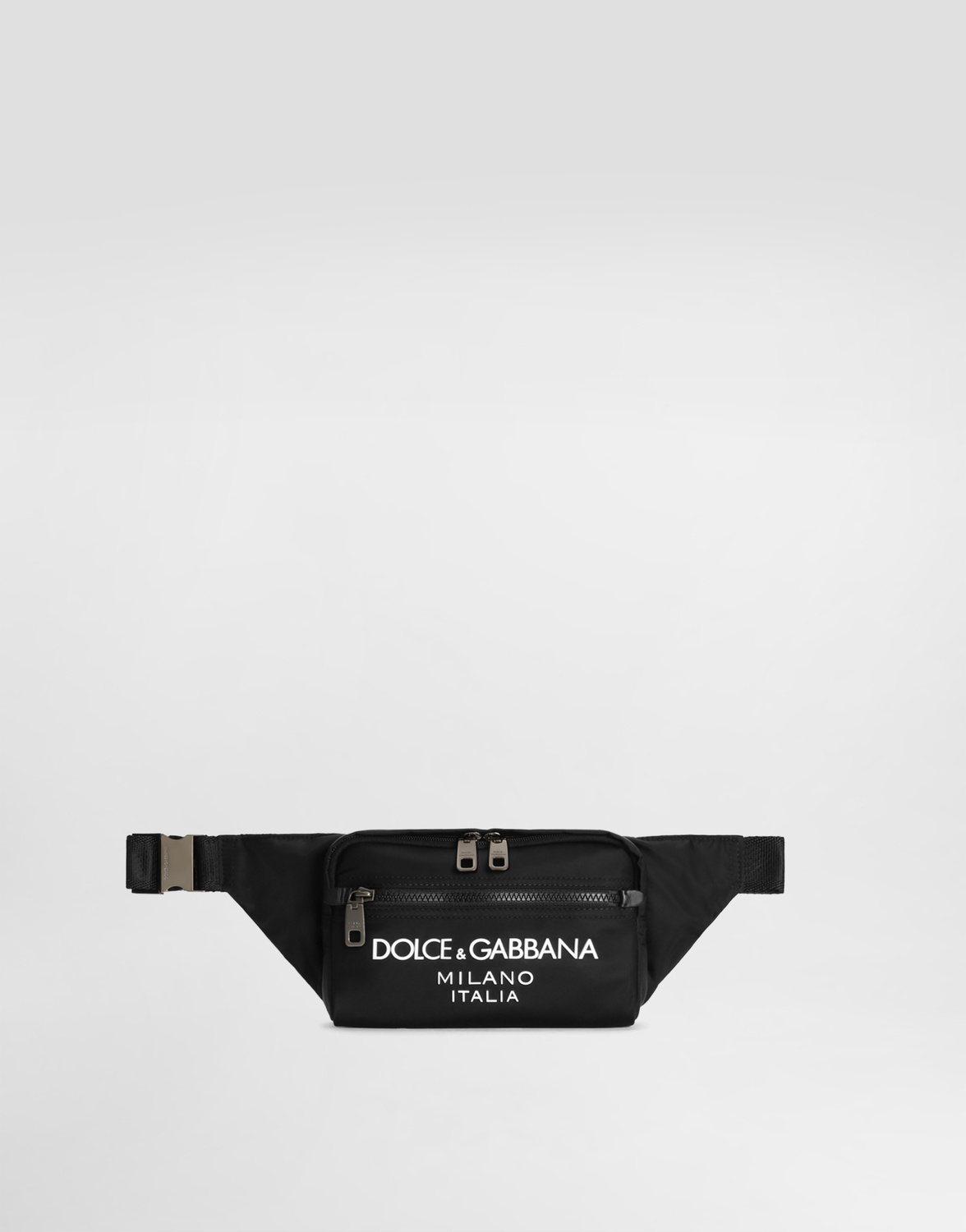 

Малая нейлоновая поясная сумка с резиновым логотипом Dolce & Gabbana, черный