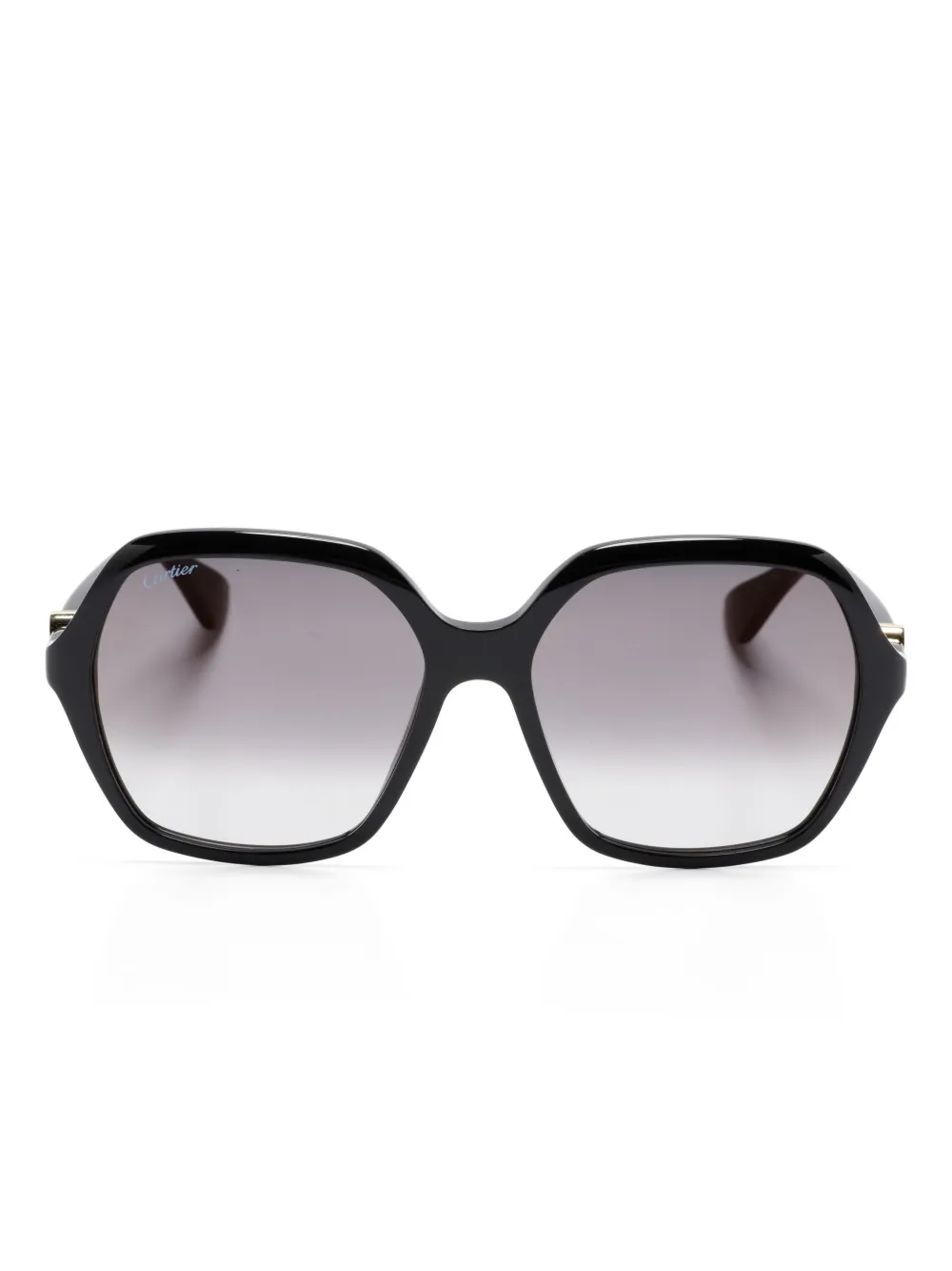 

Солнцезащитные очки в геометричной оправе Cartier Eyewear, черный