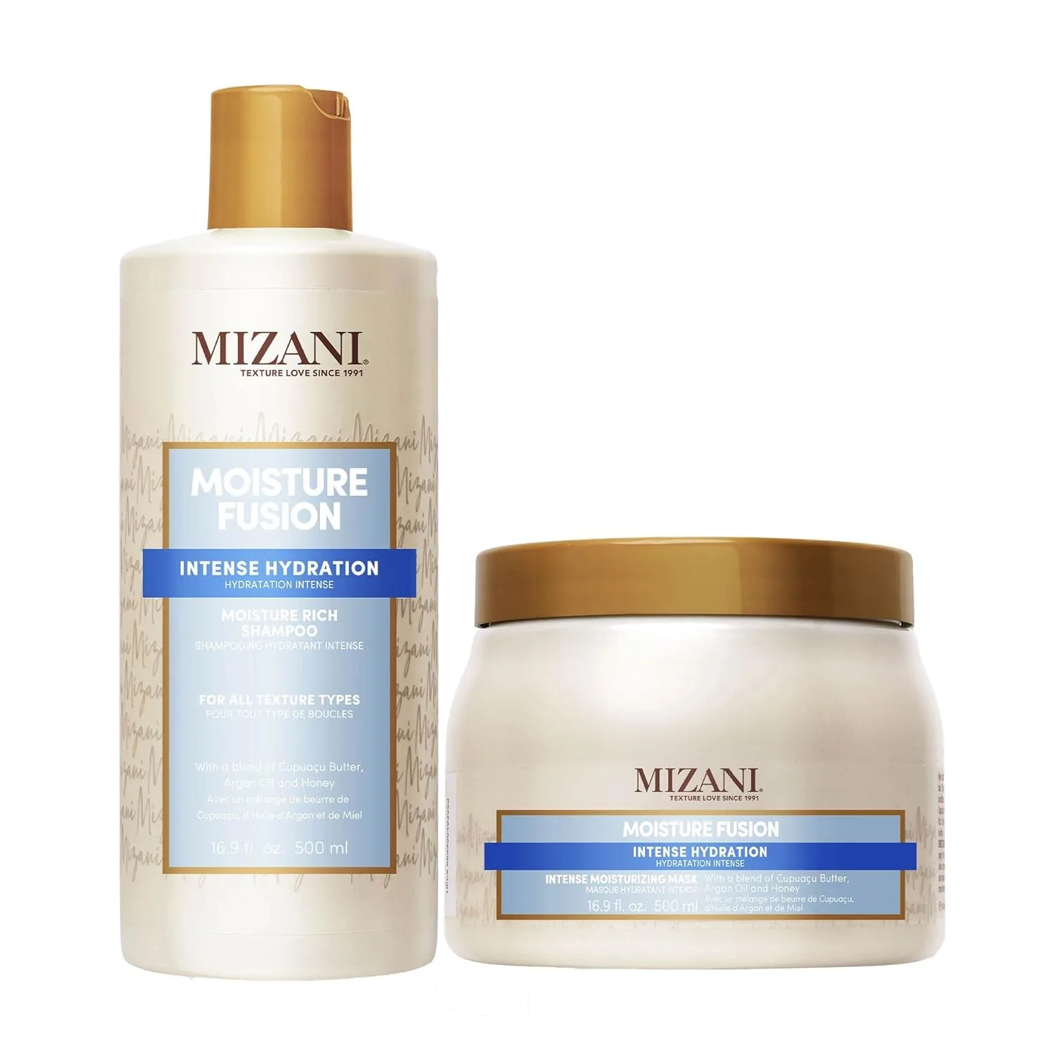 Увлажняющая маска Mizani Moisture Fusion Intense Moisturizing Mask - восстанавливает увлажнение сухих кудрей и локонов, 16,9 жидких унций (упаковка из 2 шт.)
