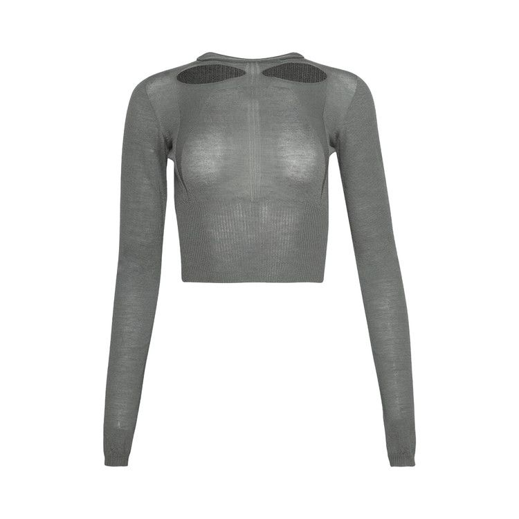 

Свитер Rick Owens Slashed Long-Sleeve Cropped Sweater, Washed Indigo