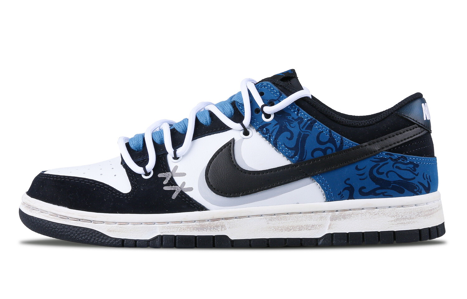 

Кроссовки Nike Dunk Skateboarding Shoes Women's Low-top Black, синий