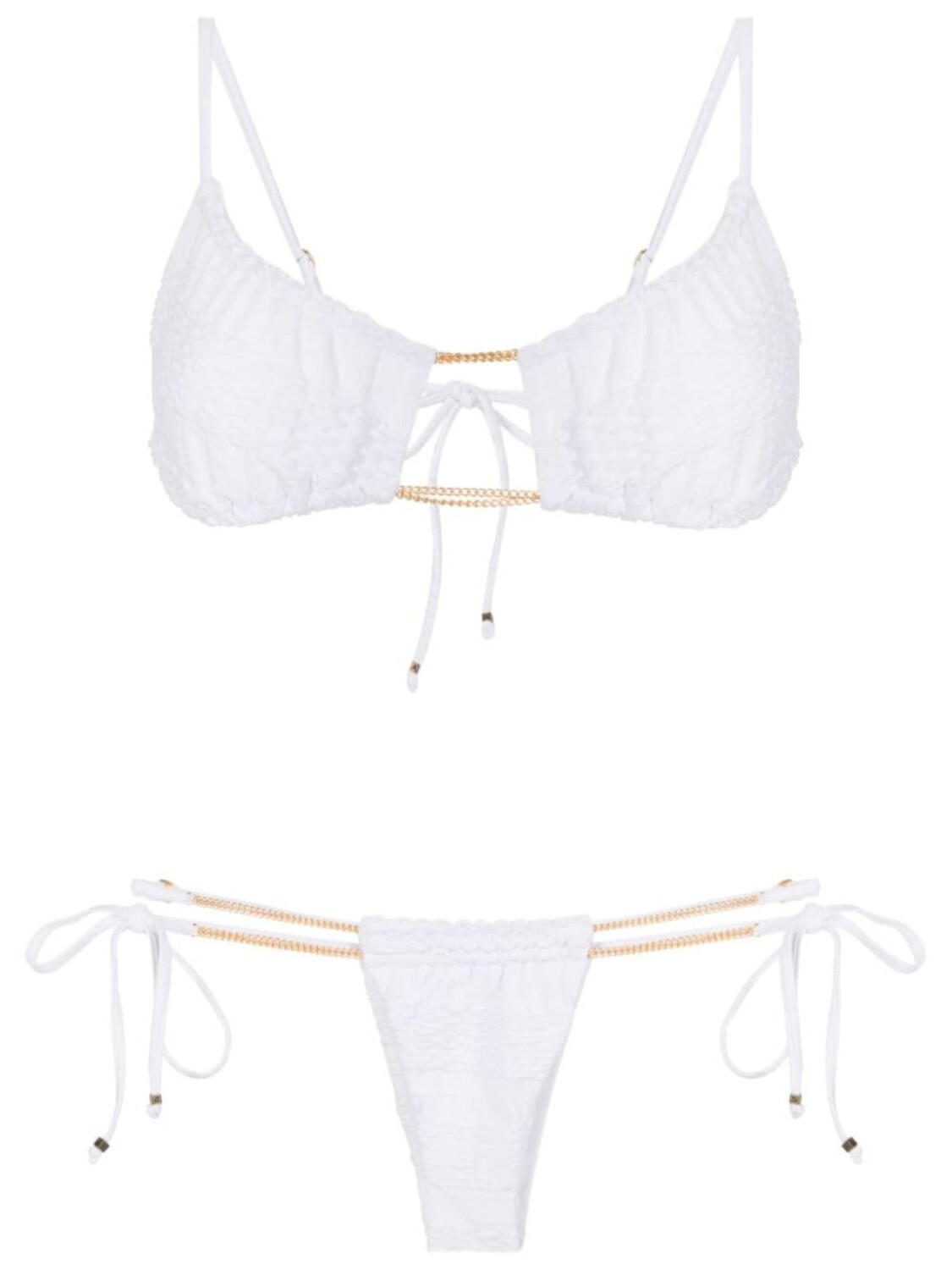 

Amir Slama chain-link textured bikini, белый
