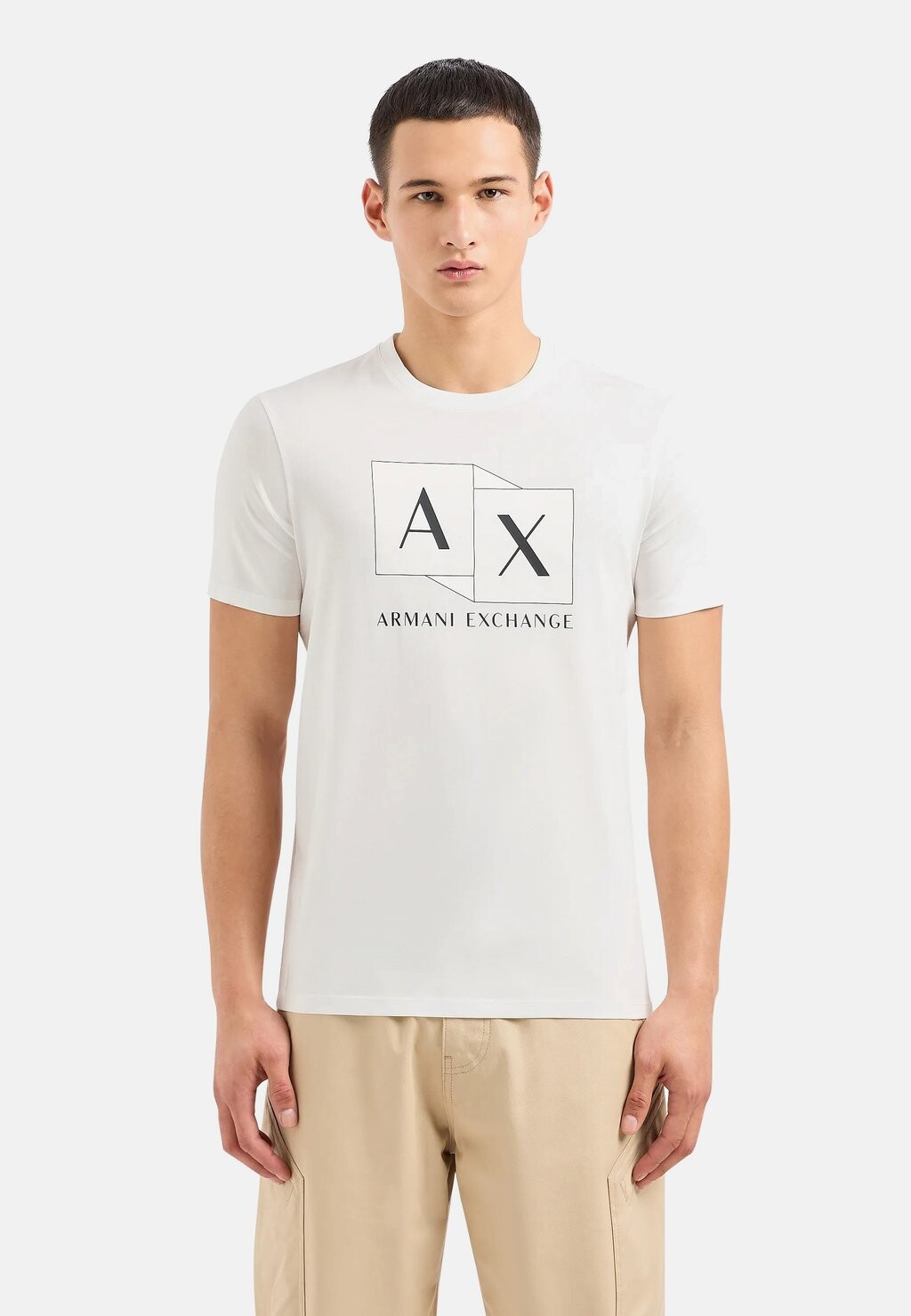 

Футболка с принтом Armani Exchange, белая