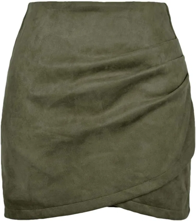 Юбка мини полиэстер, высокая талия, Solid, Regular Fit, 5