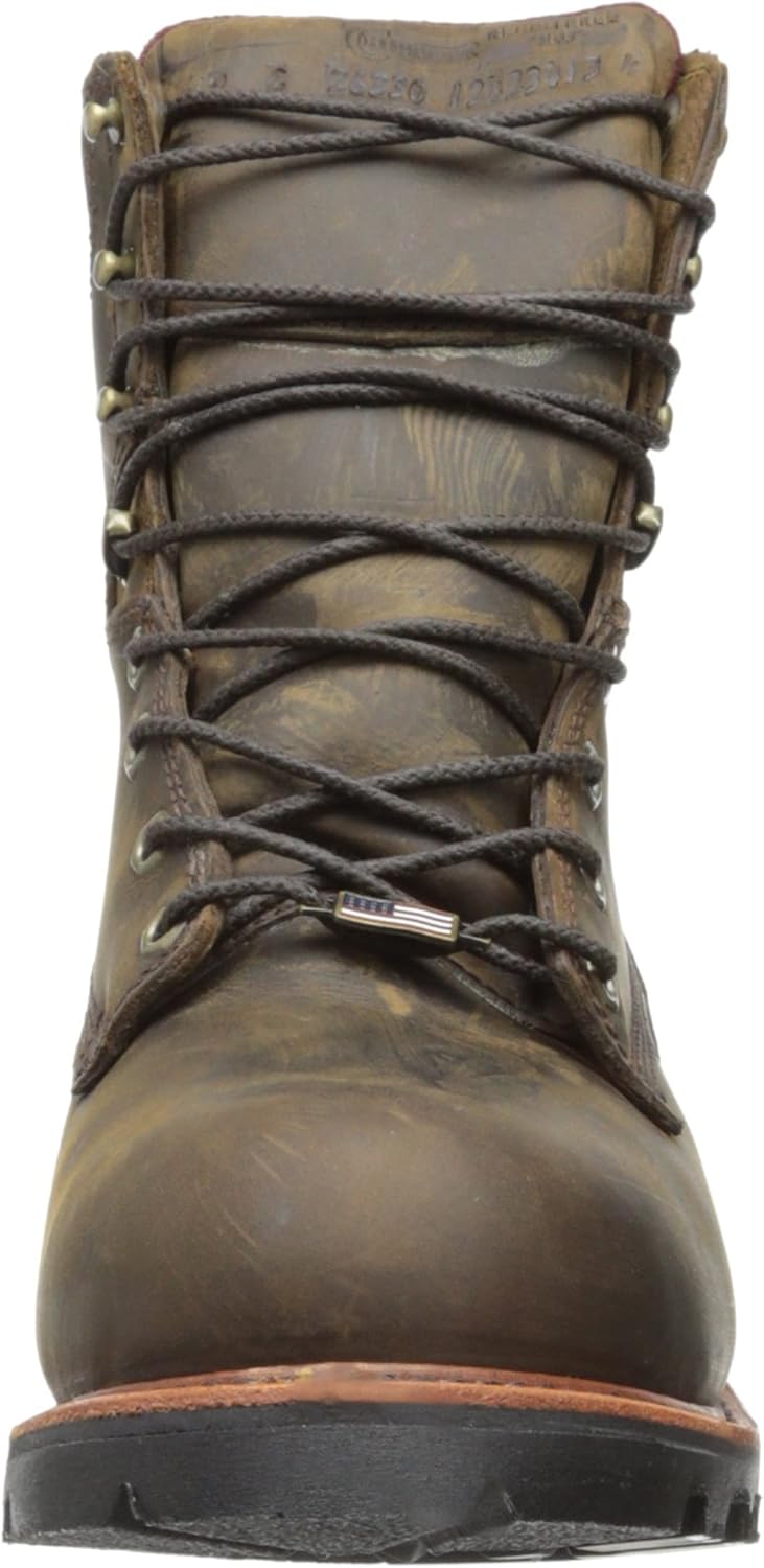 Мужские ботинки Chippewa 8 с водонепроницаемой утепленной стальной ноской EH 26330 на шнуровке, коричневый — фото 2