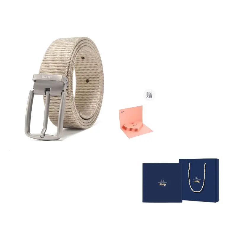 

Ремень текстильный, полиэстер кожа унисекс 3,5 см Jeep, хаки stripes