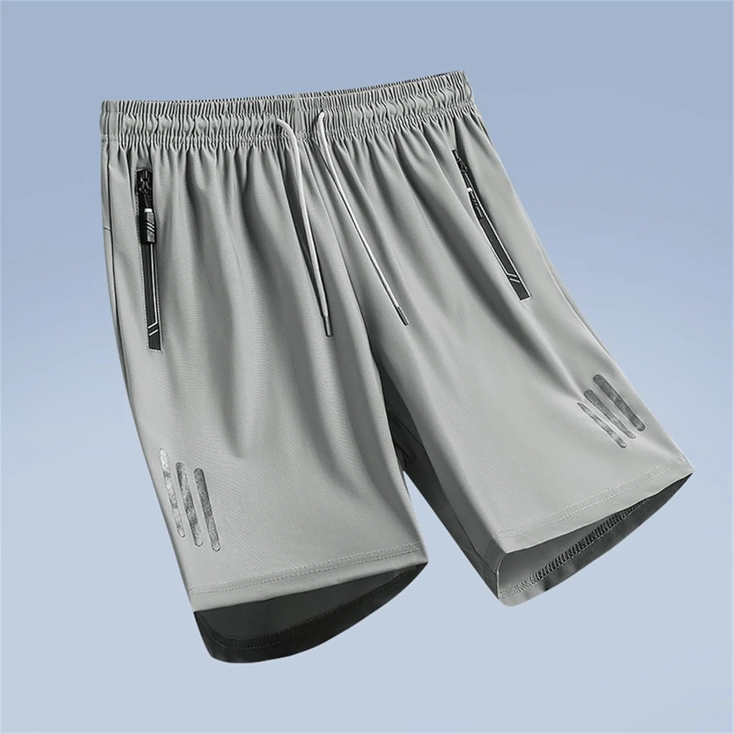 Шорты Active из льняного шелка, Unisex, Ice Silk Stretch Quick-Dry, B13 Light Grey — фото 2