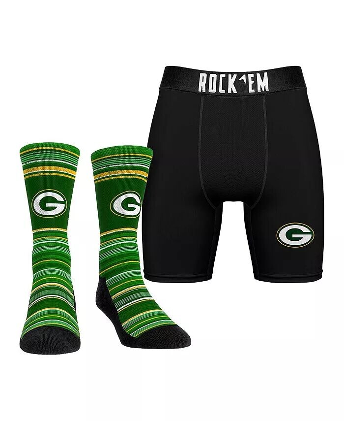 

Мужские носки-боксеры Green Bay Packers Primary Crew, комплект из 2 предметов Rock 'Em