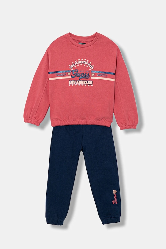

Детский хлопковый спортивный костюм Guess, розовый