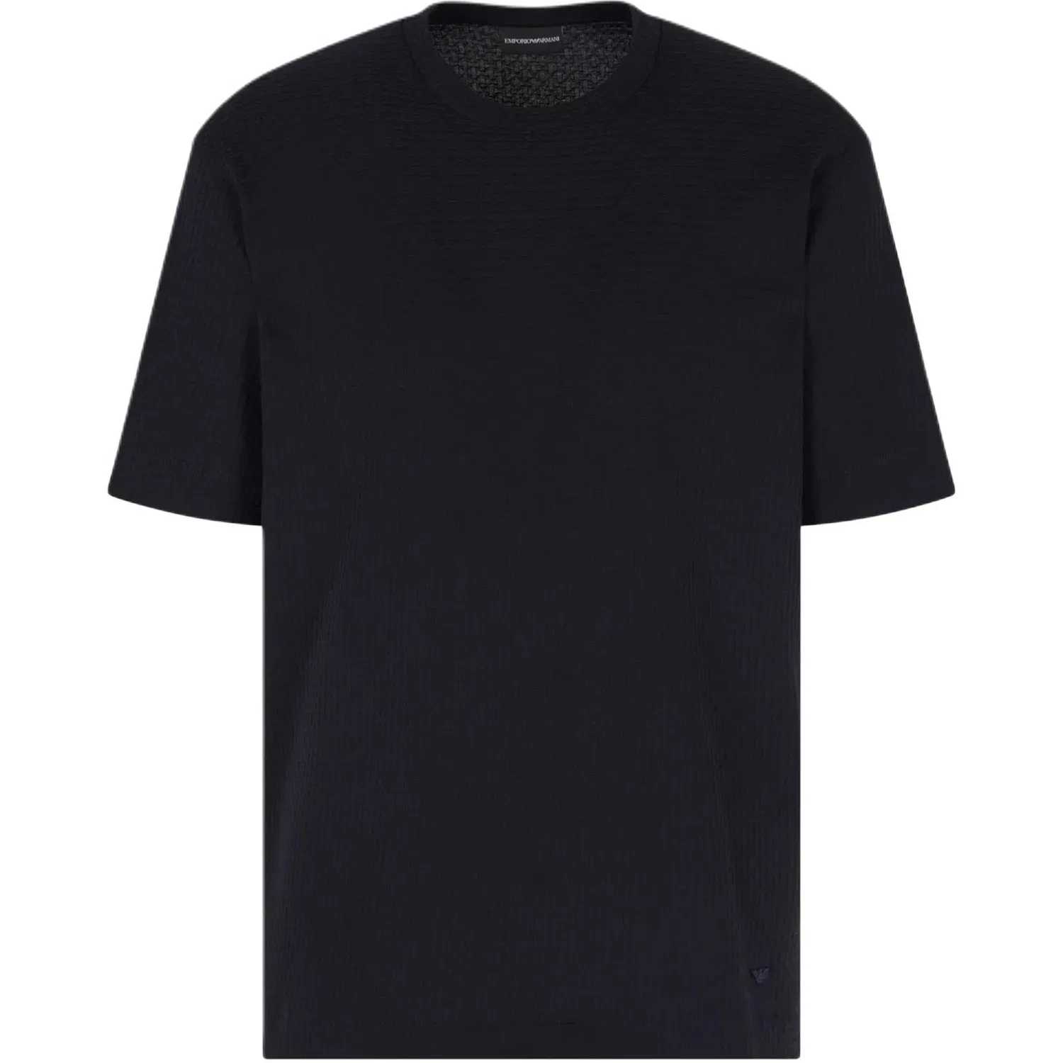 Футболка из текстурированного хлопка Emporio Armani Marine Blue