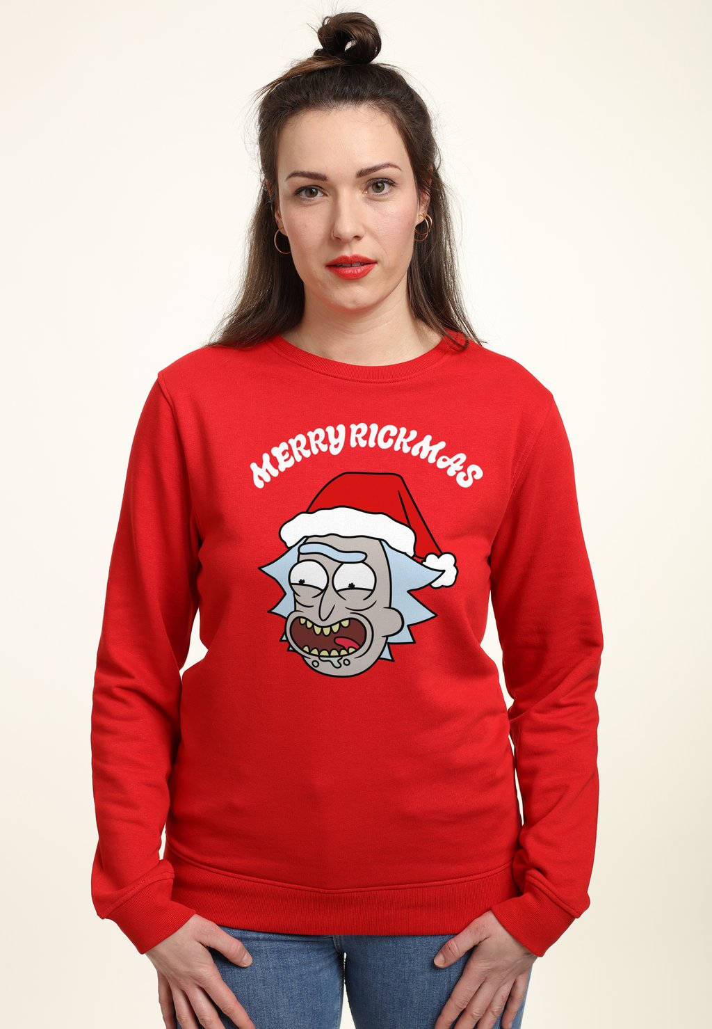 

Толстовка RICK AND MORTY MERRY RICKMAS Henry Tiger, красный