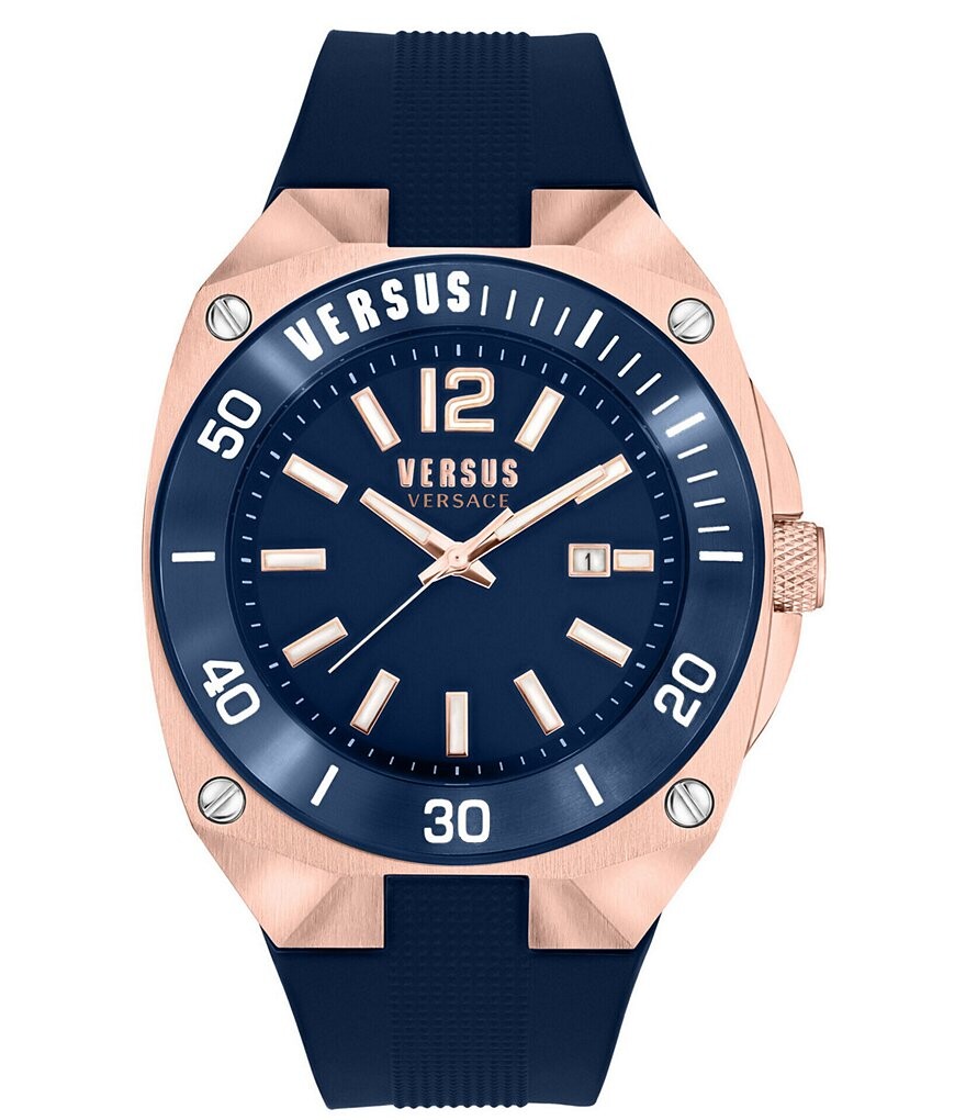 

Мужские часы Versus By Versace Reaction Quartz Analog Blue с силиконовым ремешком, синий