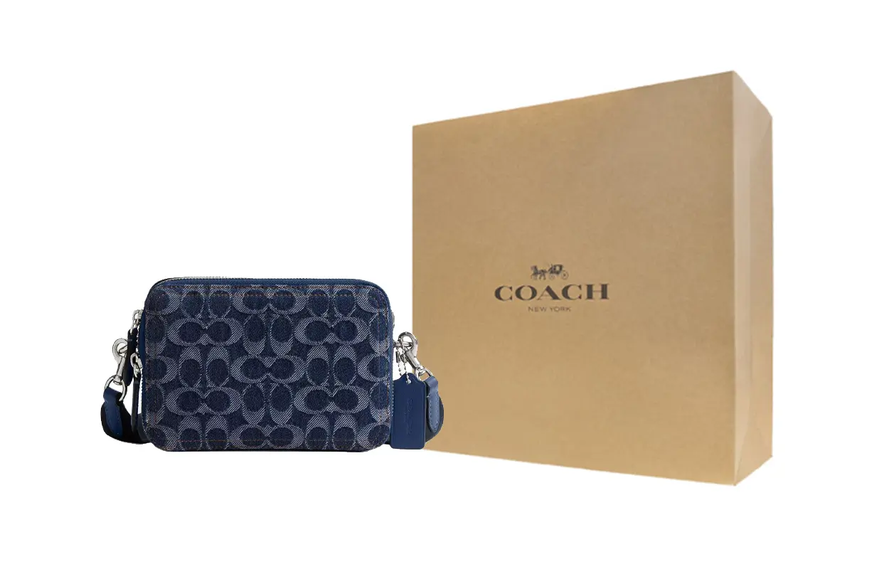 

COACH Плечевая сумка Charter Denim Small мужская темно-синяя