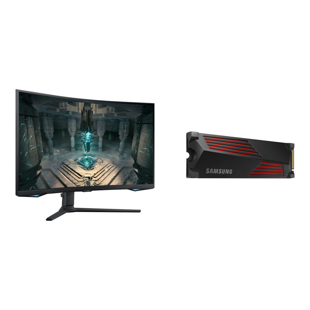 

Изогнутый монитор Samsung LS32BG652ENXGO 32 дюйма с разрешением 1440p и твердотельным накопителем 990 PRO M.2 на 2 ТБ с комплектом радиатора