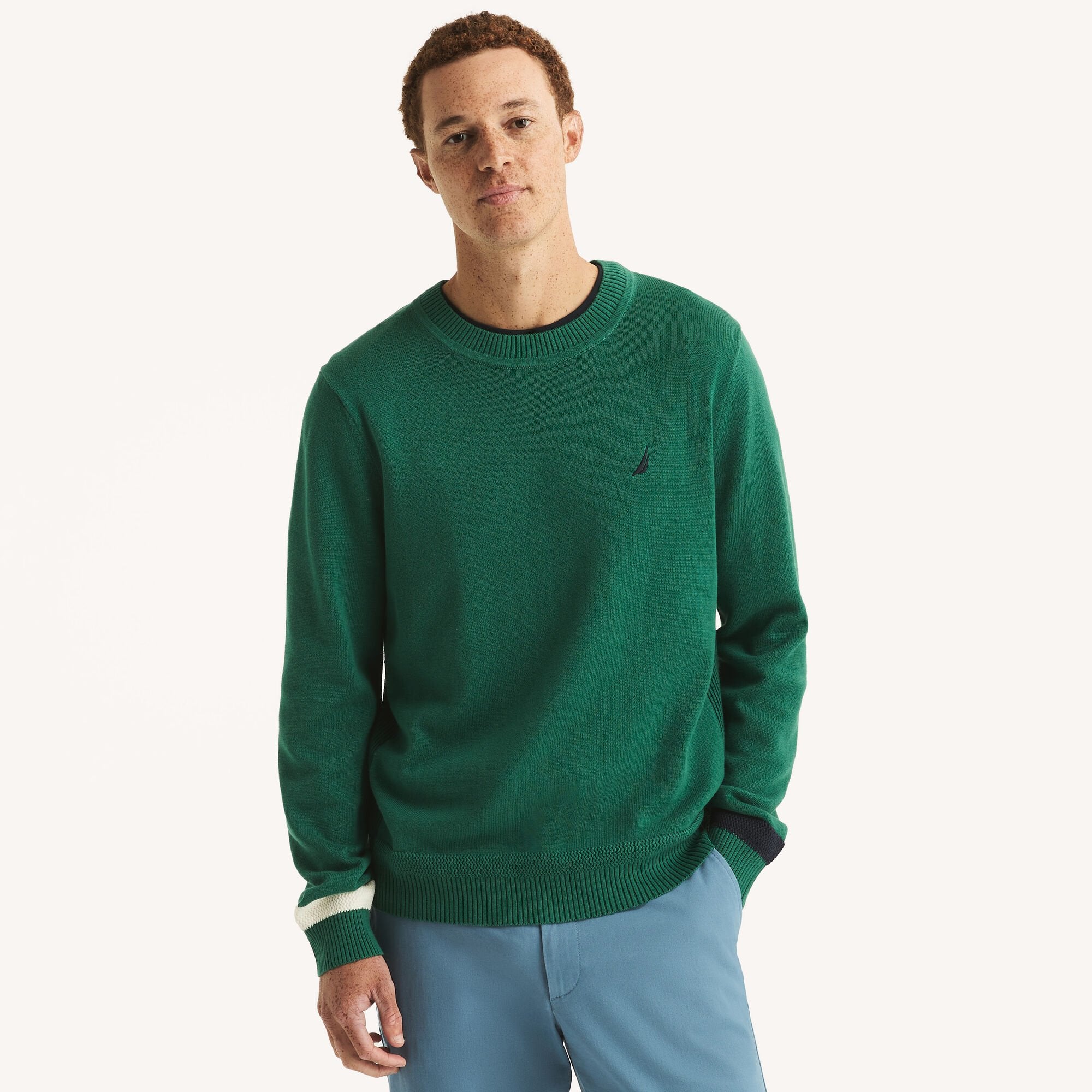 

Мужской свитер с круглым вырезом Nautica, цвет green leaf