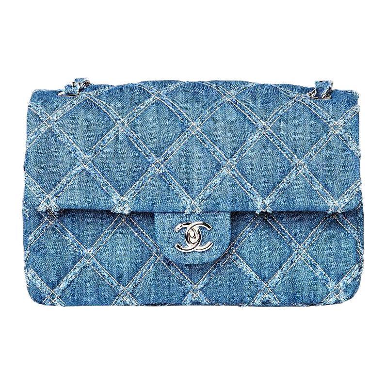 

CHANEL Классический клатч CF Denim Flap Bag, кроссбоди, сумка через плечо Medium Women's Denim Blue