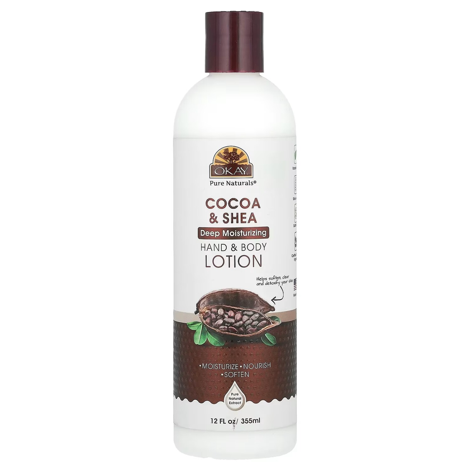 

Лосьон Okay Pure Naturals Cocoa & Shea для рук и тела, 355 мл