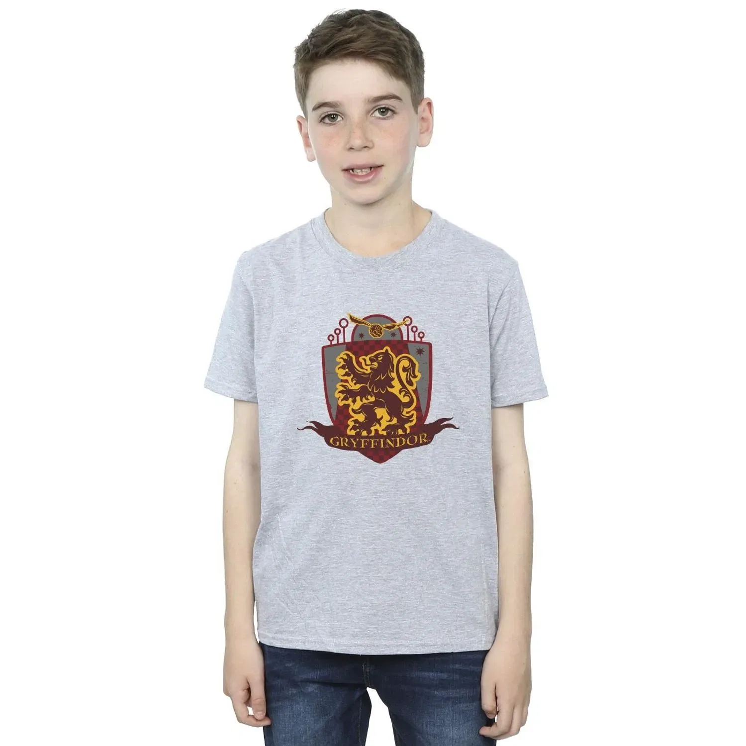 Футболка Gryffindor Chest Badge Harry Potter, серый