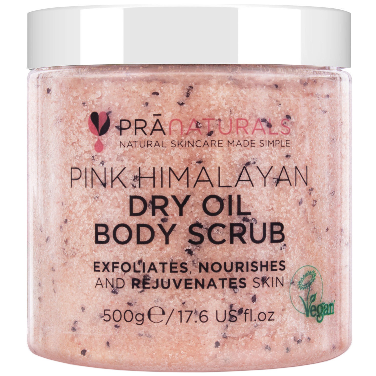 Скраб для тела trockenöl-körperpeeling mit rosa himalaya-salz Pranaturals, вес 500 гр.