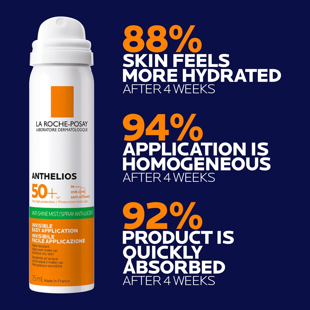 Освежающий матирующий спрей для лица Anthelios SPF 50+ La Roche-Posay, 75 мл — фото 3