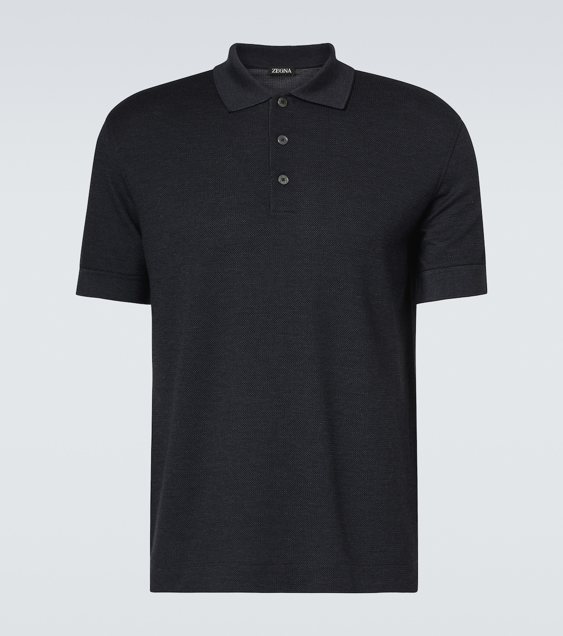 

Хлопковая и шёлковая поло Zegna, темно-синий
