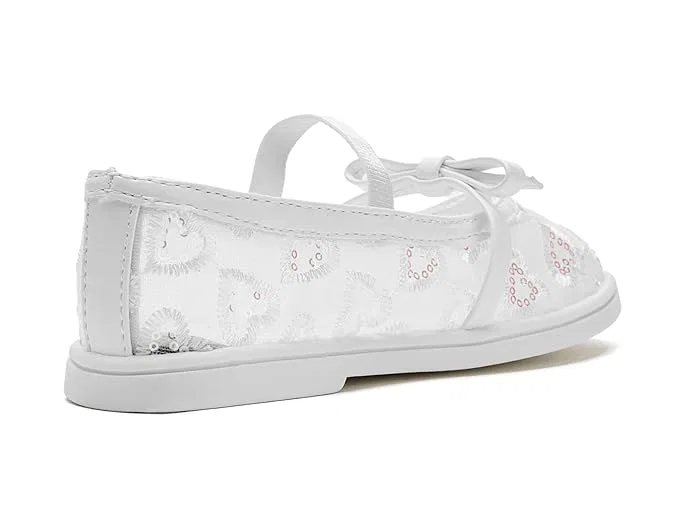 Туфли балетки с бантом Burdie Steve Madden Kids, White Mesh — фото 4