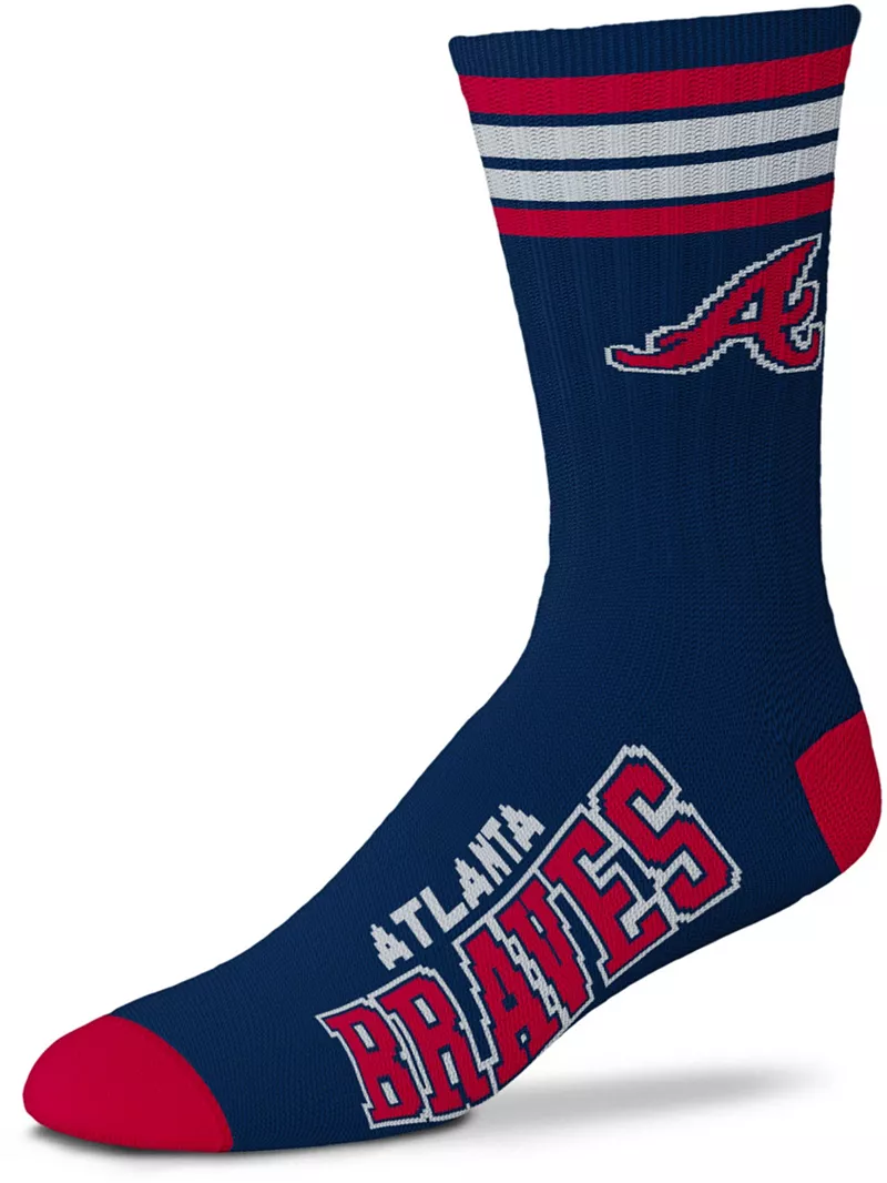 

Темно-синие носки Deuce Crew с 4 полосками Atlanta Braves для босых ног For Bare Feet