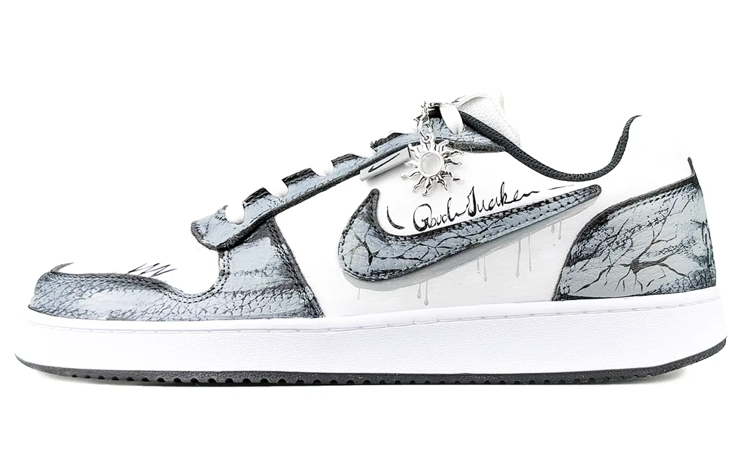 

Nike Износостойкие низкие кроссовки для скейтбординга EBERNON, мужские, серо-белые