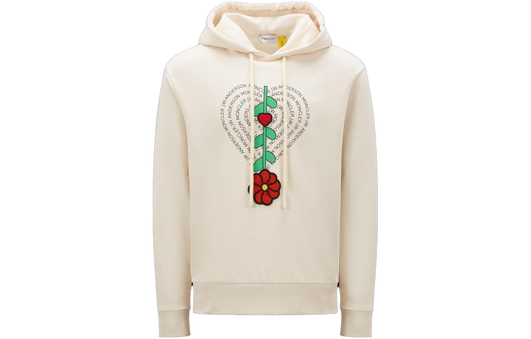 

Толстовка с капюшоном и нашивкой-логотипом Genius X Jw Anderson Moncler, Ecru