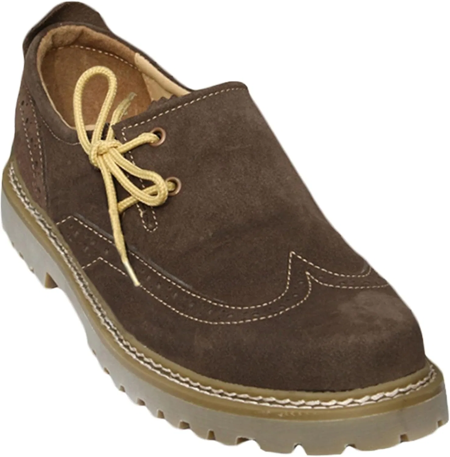Мужские традиционные туфли-броги German Wear Haferlschuhe, ручная работа, кожа, темно-коричневый цвет — фото 3