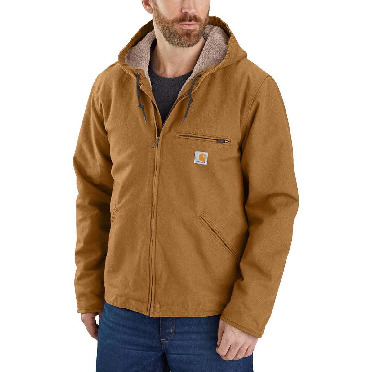 

Выстиранная утеплённая худи Oj392 из вельвета с подкладкой из шерпы Carhartt, коричневый