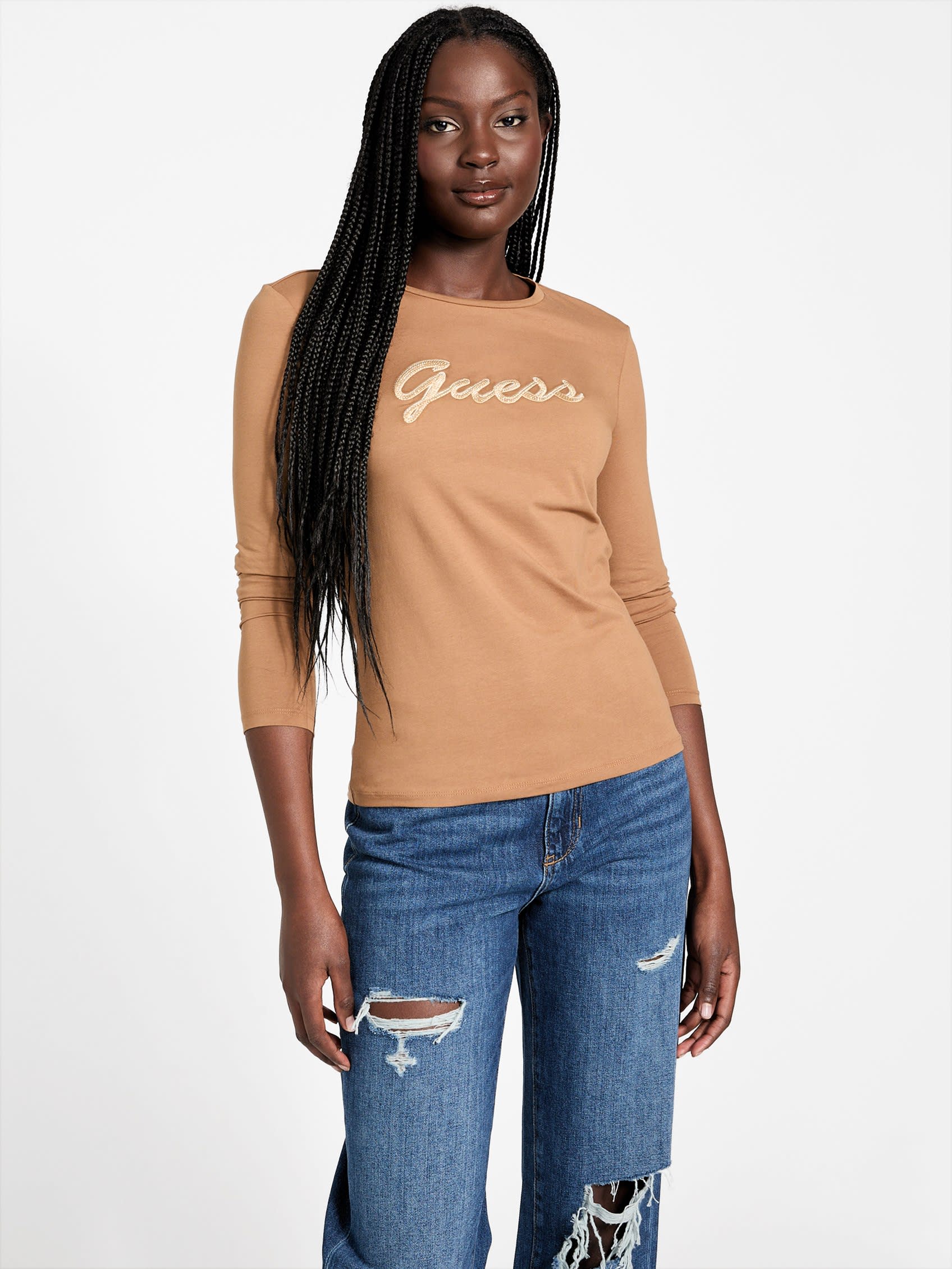 

Эко Ребекка Топ Guess Factory, цвет coconut latte