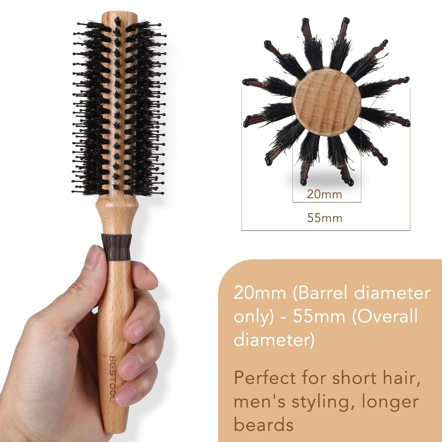 Круглая щетка для укладки волос «Barrel 20 mm» от BESTOOL Bestool — фото 2