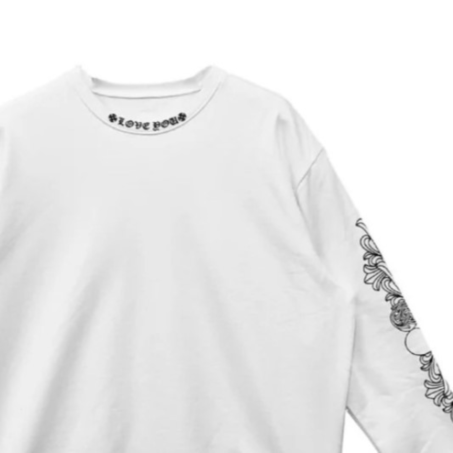Свитшот с цветочным принтом и круглым вырезом Chrome Hearts, белый — фото 4