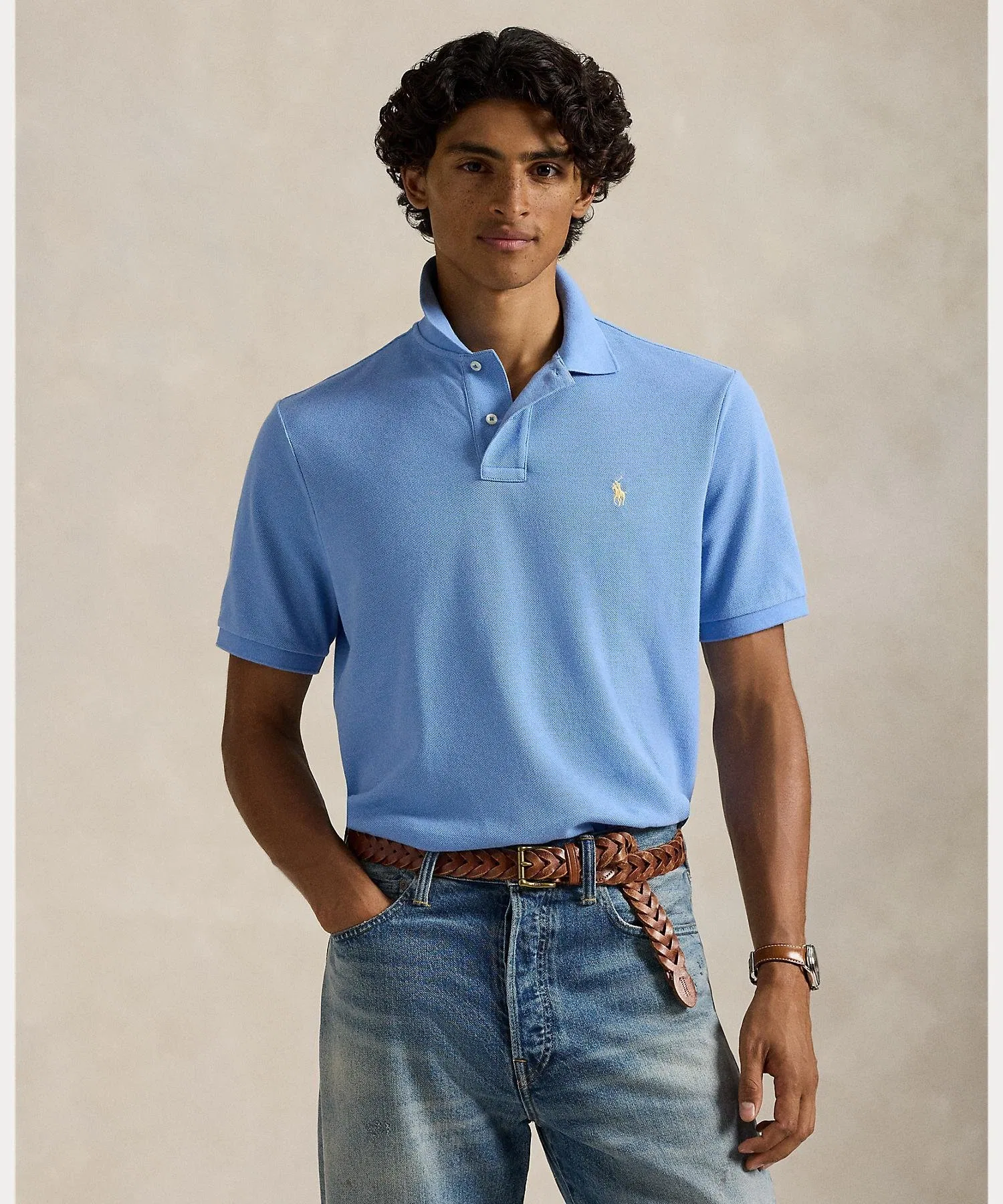 Культовая сетчатая рубашка поло Polo Ralph Lauren, 400 Blue