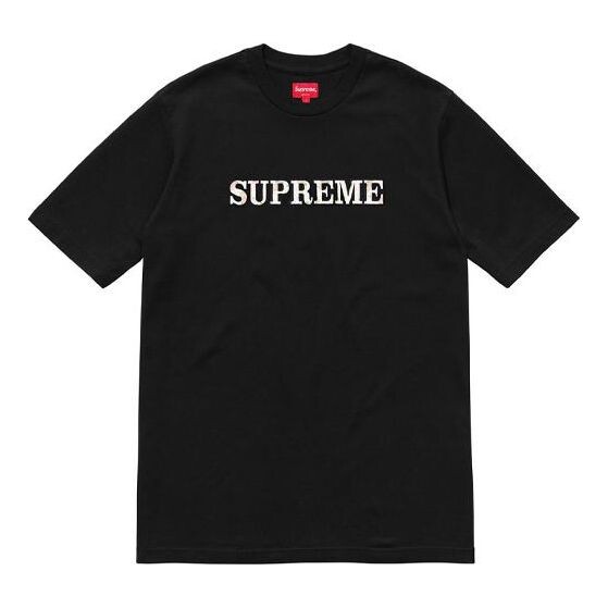 

Футболка fw18 floral logo tee black logo tee Supreme, черный
