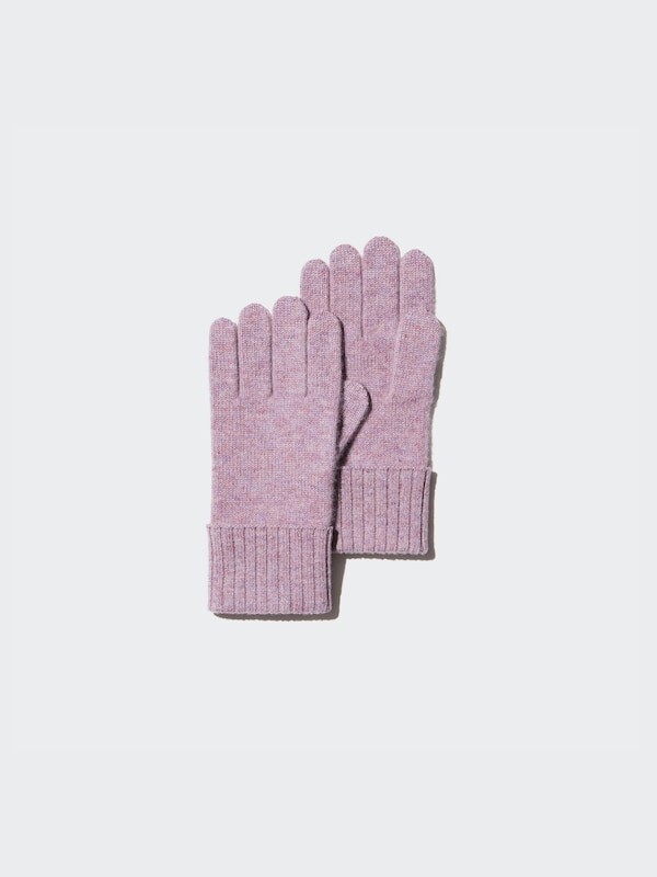 

Кашемировые вязаные перчатки Uniqlo, фиолетовый