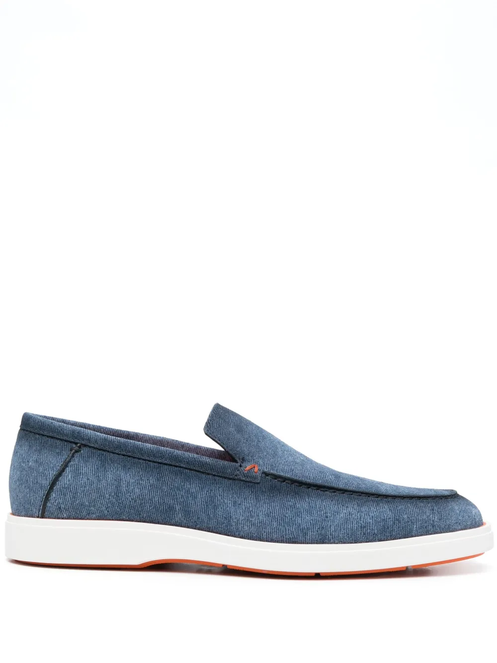 

Джинсовые лоферы с миндалевидным носком Santoni, синий