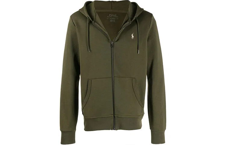 Худи на молнии с вышивкой Pony Polo Ralph Lauren Green