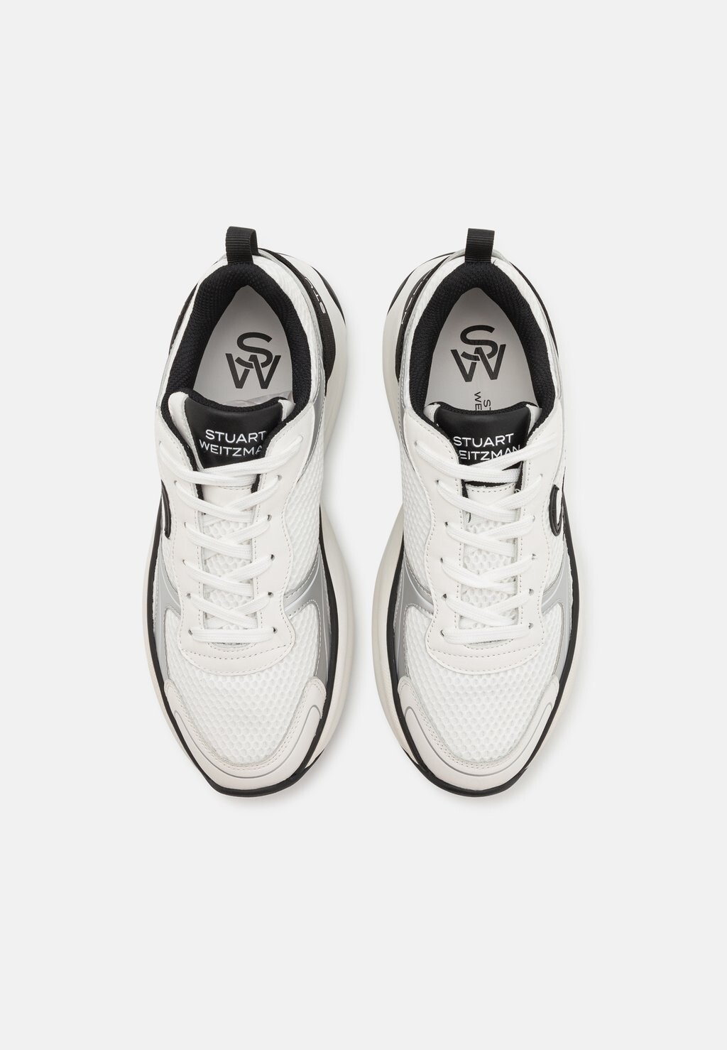Кроссовки низкие TRAINER Stuart Weitzman, цвет white/black/grey — фото 4