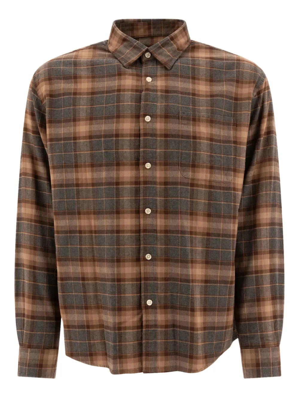 

Рубашка в клетку NN07, коричневый