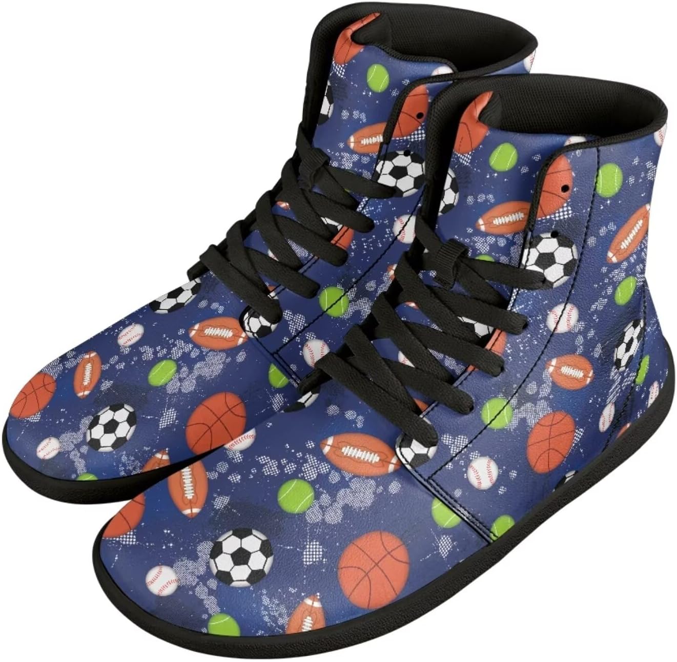 

Мужские широкие высокие минималистичные сникеры с босоножкой, подошвой нулевого перепада, для ходьбы, на шнуровке, на молнии, тренировочные и беговые кроссовки, модные сникеры Chririnla, Cartoon Ball