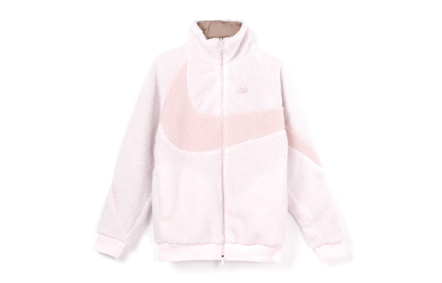 Футболка Nike Big Swoosh Reversible Boa с азиатским размером, нежно-розовая — фото 2