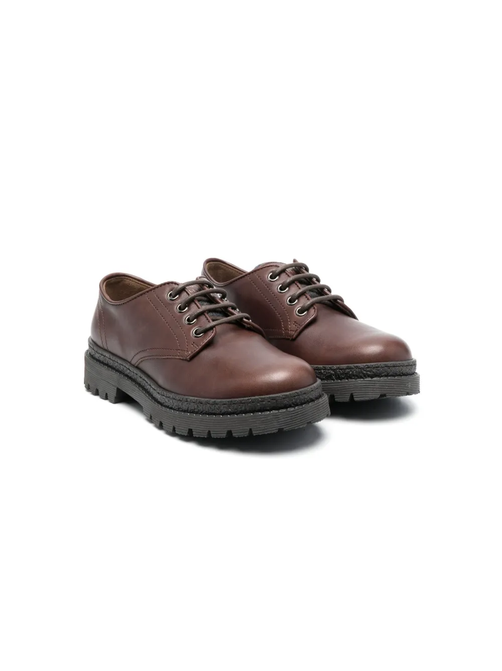Лоферы с логотипом Brunello Cucinelli Kids, коричневый