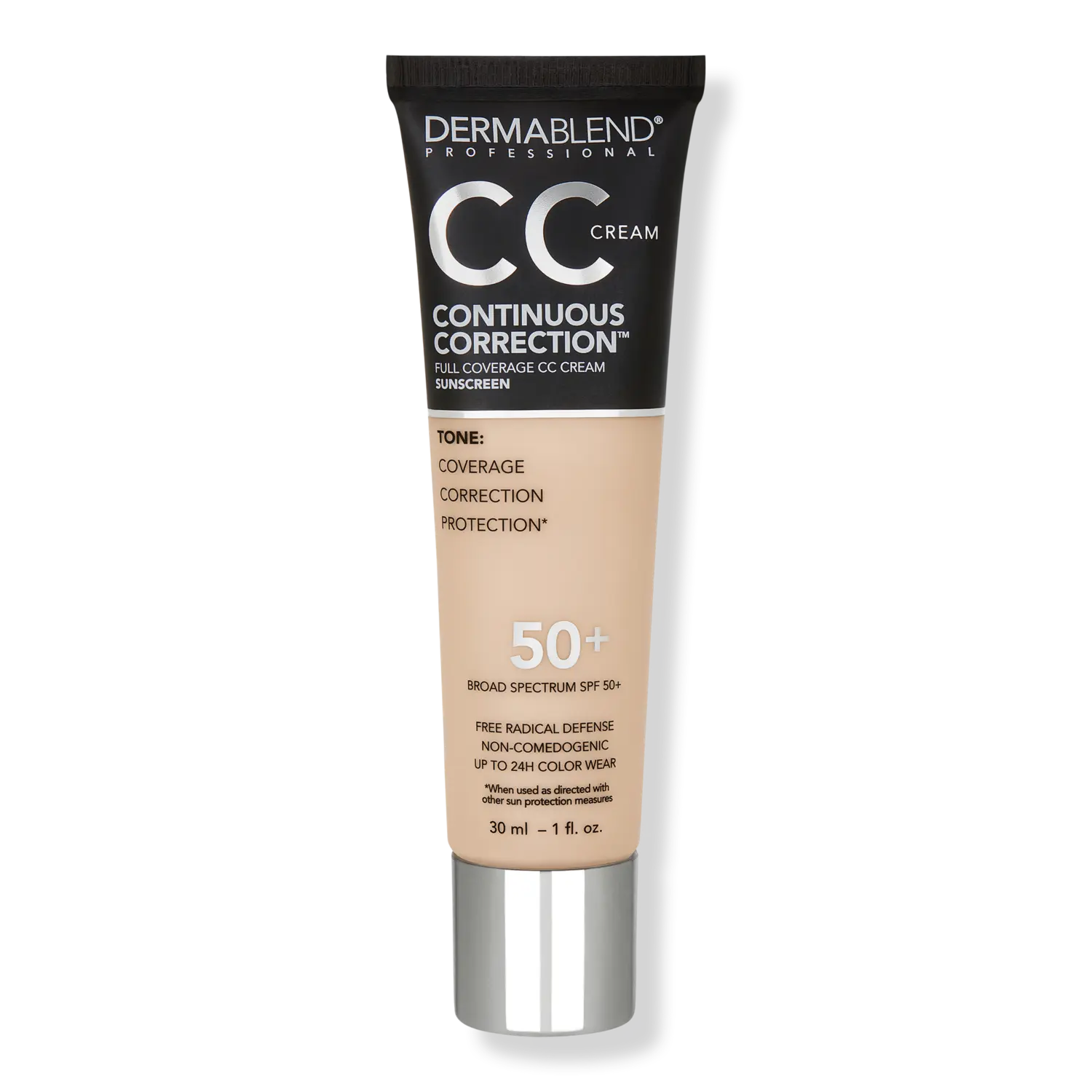 

Коррекция тона кожи с помощью CC-крема, SPF 50+ Dermablend, 20N (fair to light)